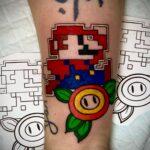 Damian Reign 8 bit Mario tattoo custom